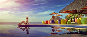 South Palms Resort Infinity pool breathtaking view sea and sky